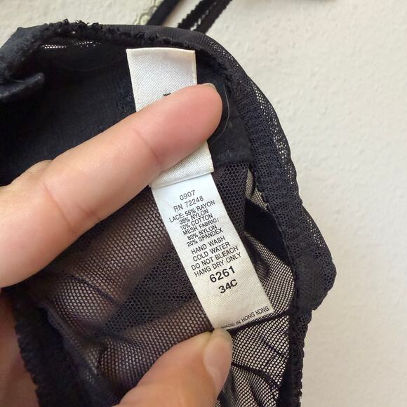 Vintage Felina Lingerie Embroidered Mesh Bustier Corset Top Size 34C - Picture 4 of 4